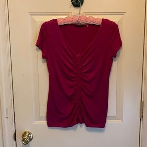 Tahari ruched front butter soft top